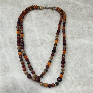 Double Strand Multicolor Beaded Necklace